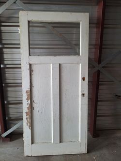 Beautiful Antique Half-Lite Reclaimed Farmhouse Wooden Door