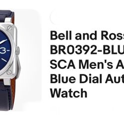 Bell and Ross BR0392-BLU-ST-SCA Men's Aviation Blue Dial Automatic Watch