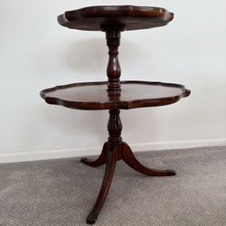 2 Tier Pie Crust Dumbwaiter Table