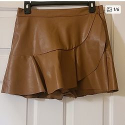 Carmel Leather Skirt