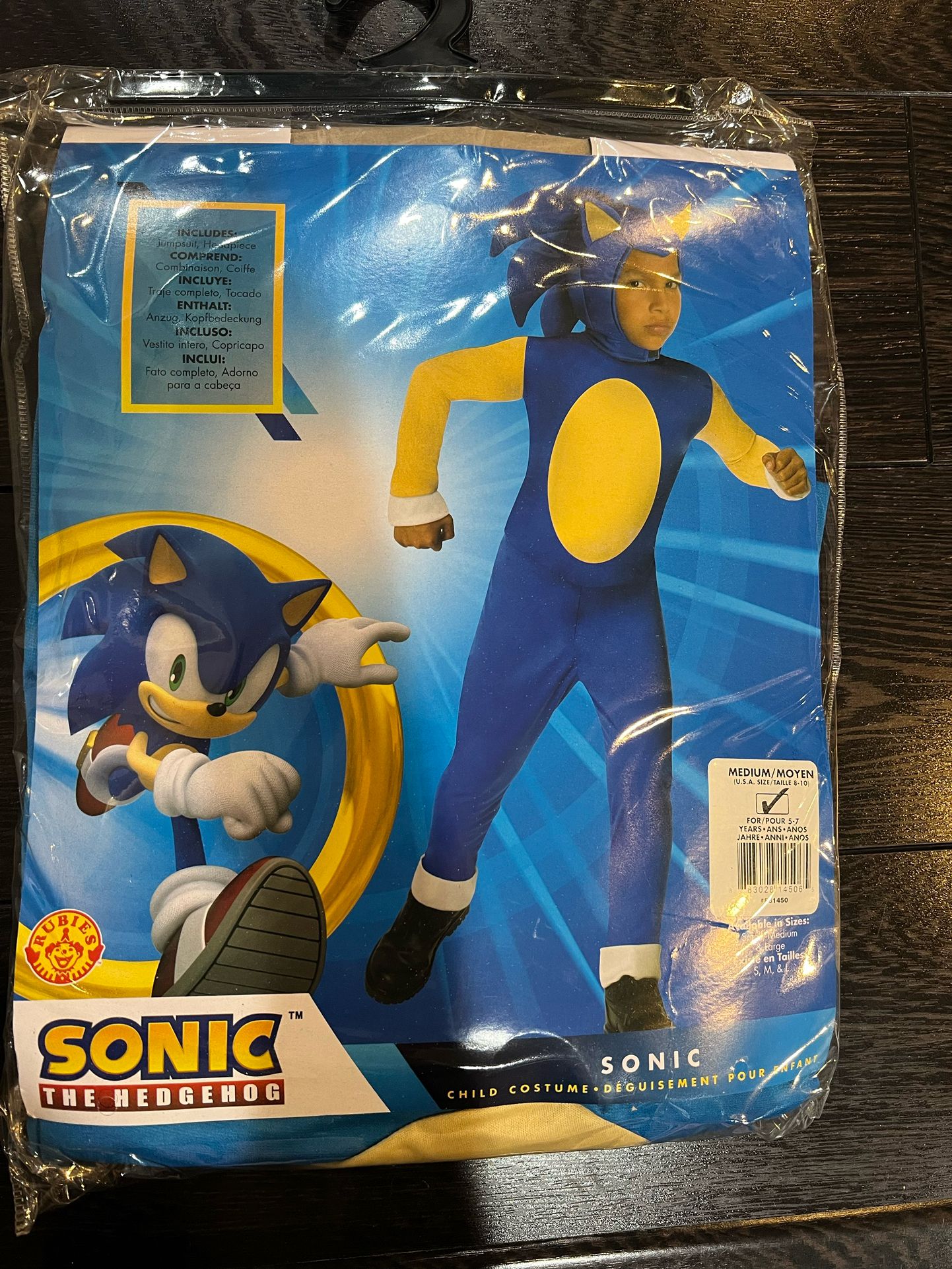 Sonic the Hedgehog  Unisex Halloween Costume Youth Child’s Kid’s Medium 7 8