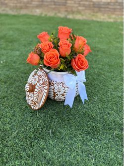Ollita de barro flowers