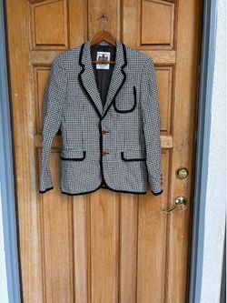 Education From Young Machines Linen Gingham Blazer Jacket Size 2 Japan