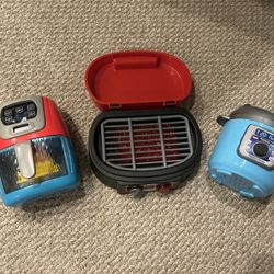 Kids Fryer, Barbecue And Crockpot Toys With Sound And Lights