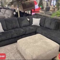 New Dark Blue Or Gray Best Selling Sectional Sofa Couch *Ottoman Sold Separately*