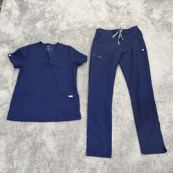 Small FIGS Navy Blue Scrub Set