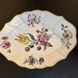Lenox Meissen Smithsonian Dish Replica 1987 With Flowers 