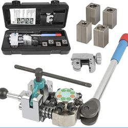 Professional Brake Line Flaring Tool Kit 45 Degree Flare, Single Flare, Bubble Flare, Double Flare for 3/16", 1/4", 5/16", 3/8", Brake Repair Brake Fl