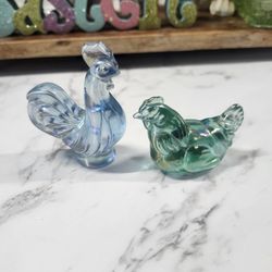 Fenton Carinval Glass Roosters
