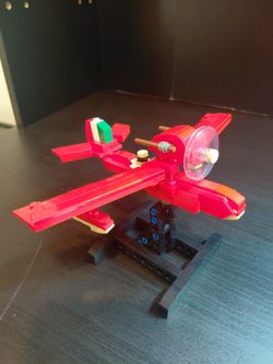 Porco Rosso Lego plane builing blocks toys with a stand