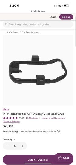 Nuna Pipa adapter for Car seat