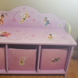 Disney TinkerBell Fairies Toy Bench with 3 Bins


