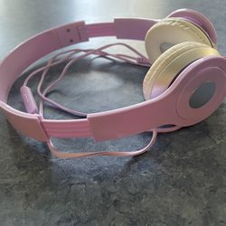 Girl Headphones for Kids School, Wired On-Ear Headsets with Microphone