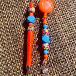 Handmade Beaded Pens And Badge Reels