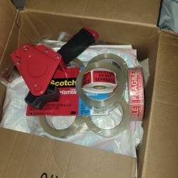 Packing Tape With Gun & Supplies 