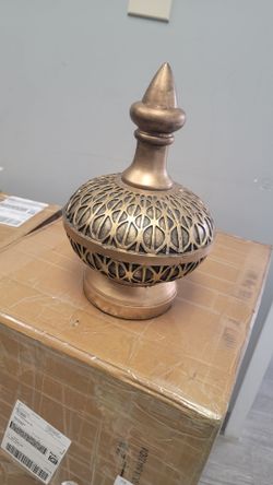 Gold Resin Vase decor D 6inch , H 10inch