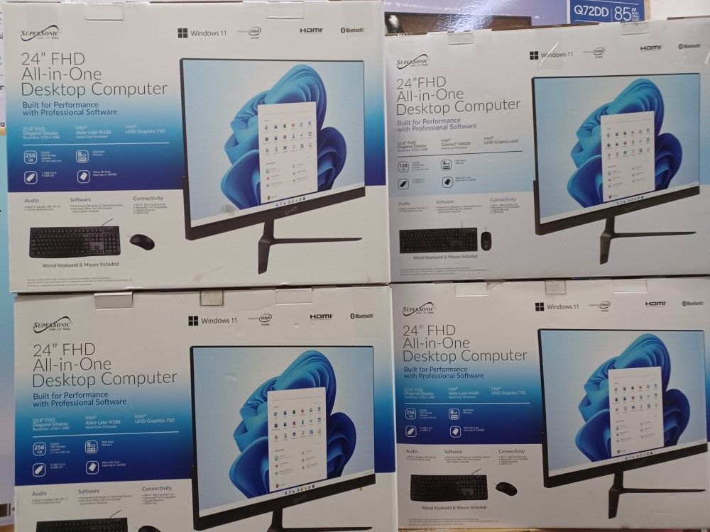24" Screen All In 1 Desktop Computer 🖥 Windows 11. Keyboard And Mouse Included.  90 DAYS Warranty 