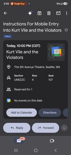 Kurt Vile Center Balcony Seat 1 Ticket.
