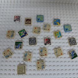 Lego Treasure Maps Printed Tiles (lot 68)