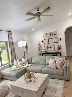 Gray leather Sectional couch