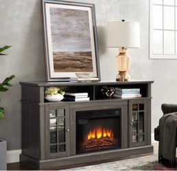 TV stand with fireplace