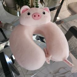 Travel Neck Pillow Pink Pig