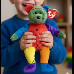 Vintage TY Beanie Baby - Frankenteddy Halloween toys bear Collection Teddy Bear size 8" 1/2 NEW with Tags Christmas Toys