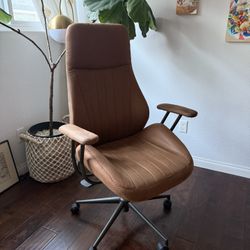 Brown Faux Leather Office Chair