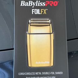 BaBylissPRO FOILFX02 Cord/Cordless Metal Double-Foil Shaver (Gold)