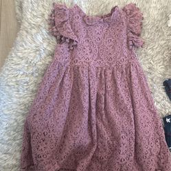 4T Girl Purple Maybe Dress Lace Overlay