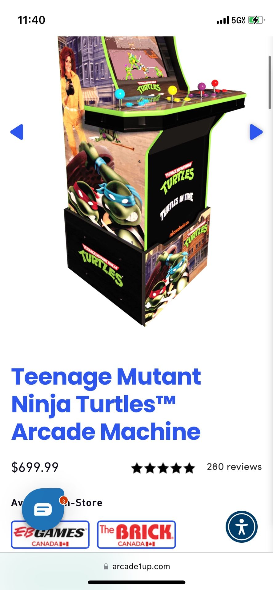 1up Arcade Teenage Mutant Ninja Turtles 2 In 1 Game. Turtles In Time & TMNT Arcade (Brand New, In Box) $300