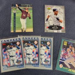 (6) Derek Jeter Cards, Yankees, With Classic Rookie Card