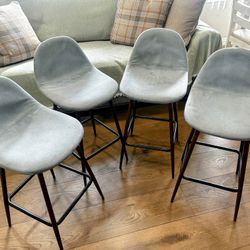 Grey High Stools For Island Table (4) 