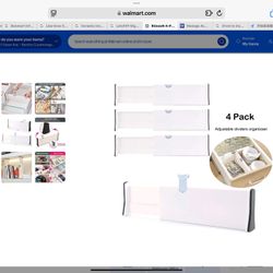 4 Pack 11 - 17 inch Adjustable Drawer Organizers, Expandable Drawer Divider with Non-Slip End, Household Separators for Kitchen Utensils Dressers Clot