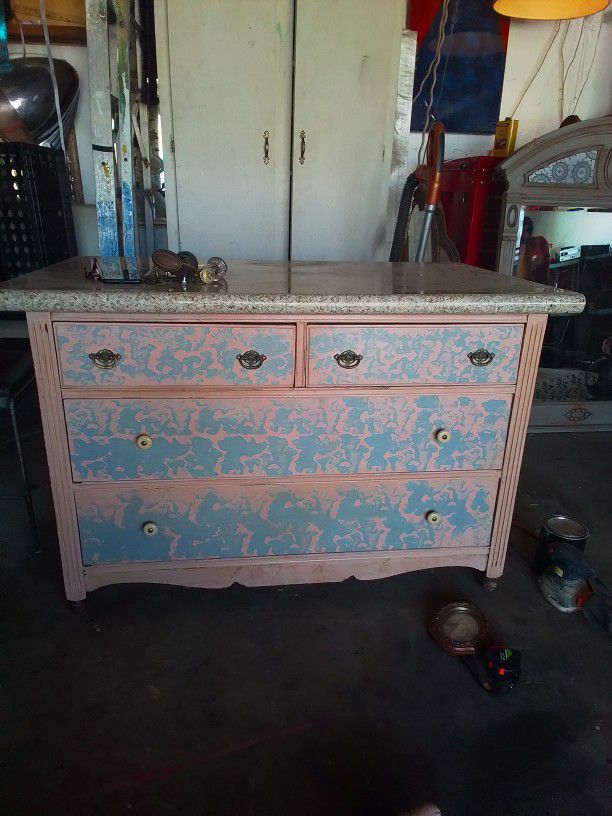 Vintage Ornate Wood Dresser