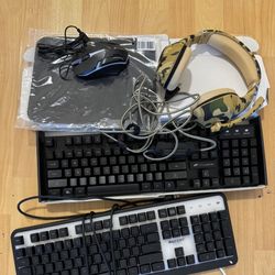 Gaming Keyboards, Mouse And Light Up Mouse Pad