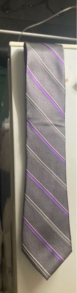 Grey and purple tie