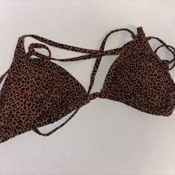 Leopard Bikini Top Size L