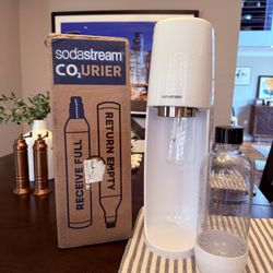 Soda Stream With 2 Empty Carts & Bottle 