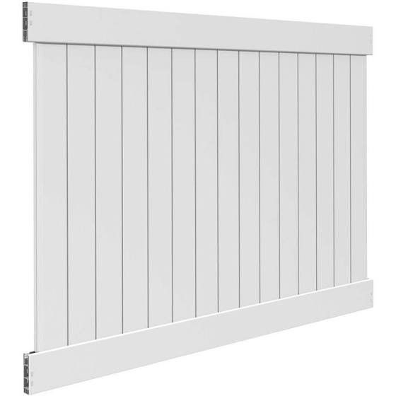 Veranda Linden 6 ft. H x 8 ft. W White Vinyl Fence Panel Kit
