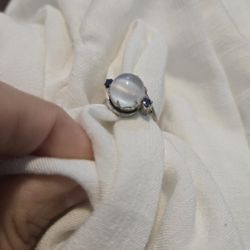 14k Gold Moon Stone With Sapphires