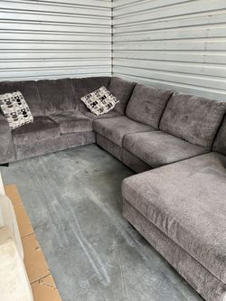 Gray Sectional Sofa With/Chase