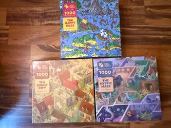 3 Brand New Magic Puzzle Company Sunny City, Happy Isles,  Mystic Maze