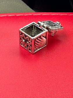Stirling silver prayer box pendant charm