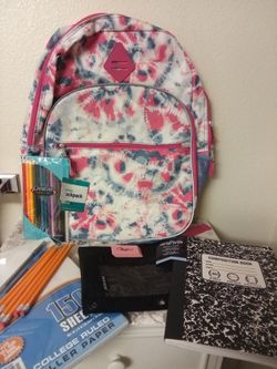 Kids - Girls Pink  Tie-Dye School Backpack