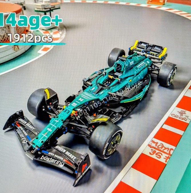 Nuevo F1 Aston Martin, Tipo Lego, 1,912 Piezas, Escala 1/8