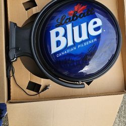 Rare! Labatt Blue Powered Rotating Light Sign Bar