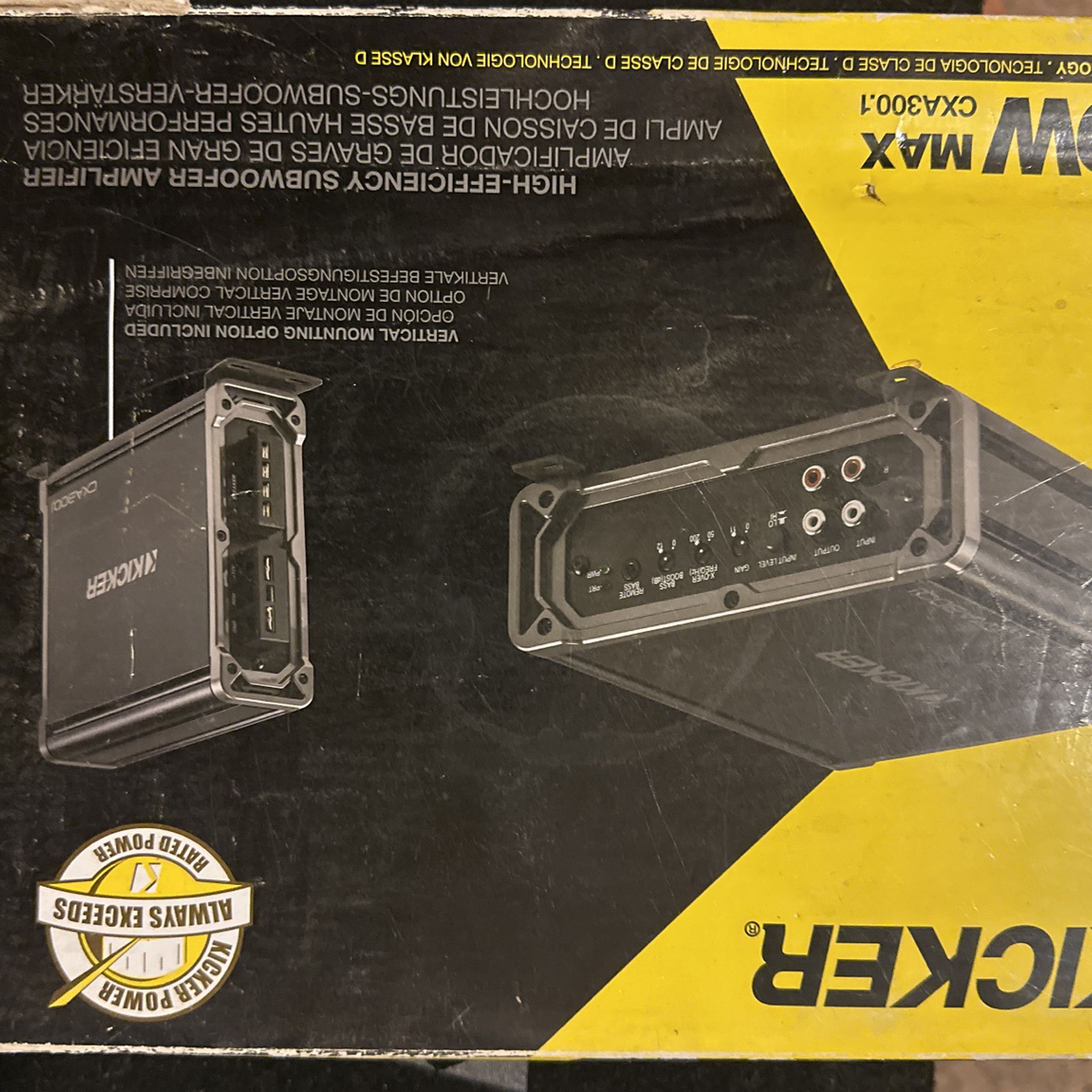 KICKER 600W MAX With A 10” KICKER Comp Speaker & sub Box 