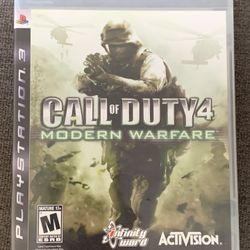 Call of Duty 4: Modern Warfare Sony PlayStation 3, 2007 Case Manual Disk Great Condition