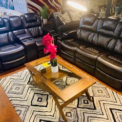 Warnerton Chocolate Power Reclining Living Room Set /couch /Sofa and Loveseat 